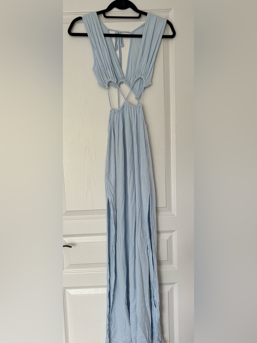 Light Blue Women's Maxi Dress with Open Back - Brand